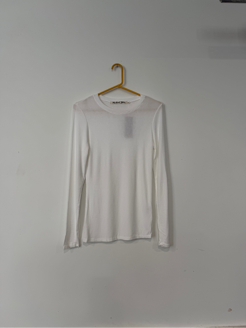 Michael Stars ribbed White Long Sleeve Crewneck Tee one size